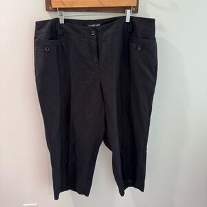 Lane Bryant Black Wide Leg Linen Blend Capri Pants Size 20